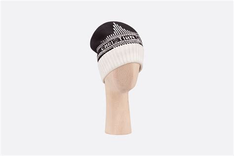 DiorAlps Beanie Black and White Wool and Cashmere 